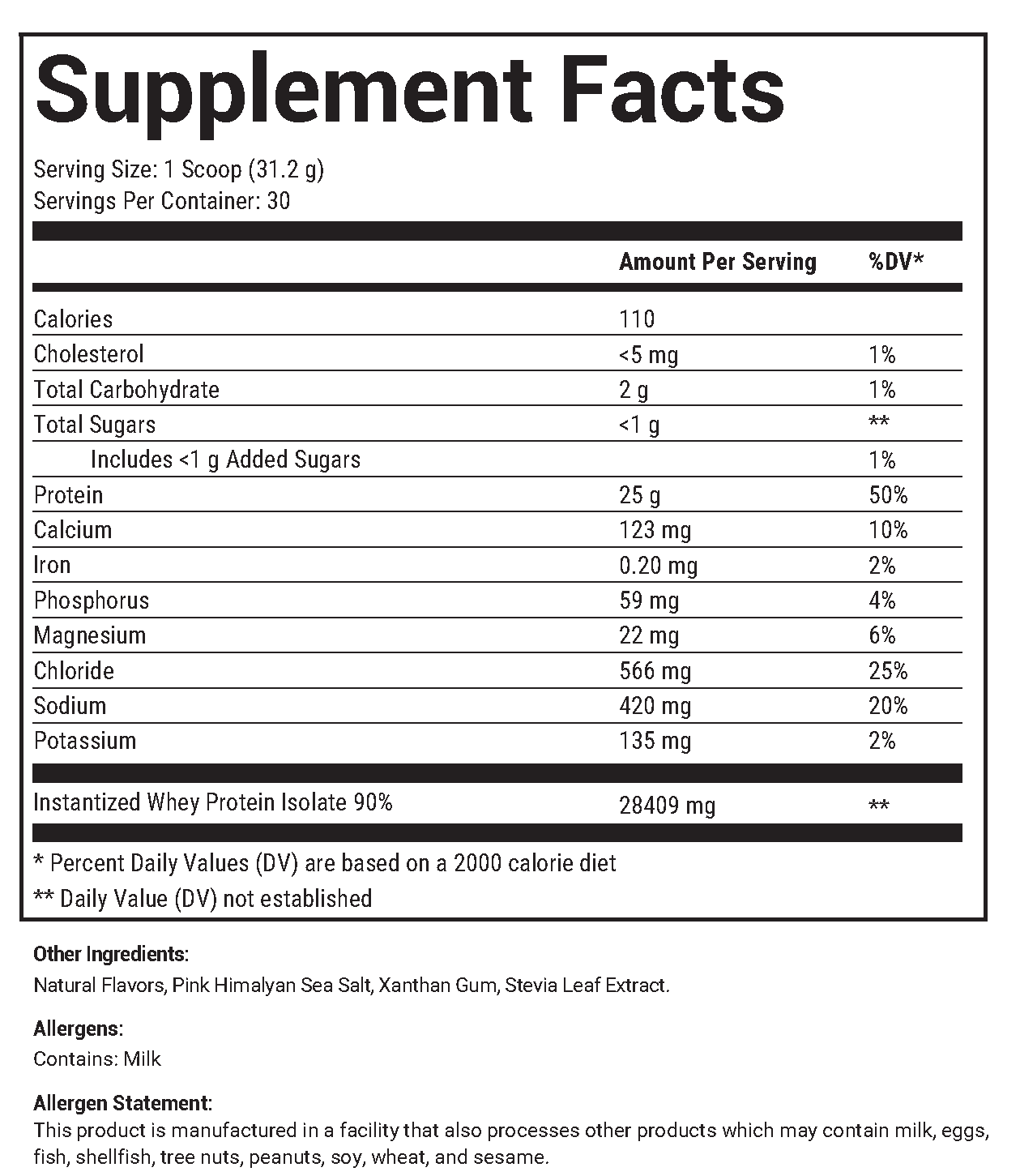 Elite Muscle Fuel Vanilla Supplement Facts label